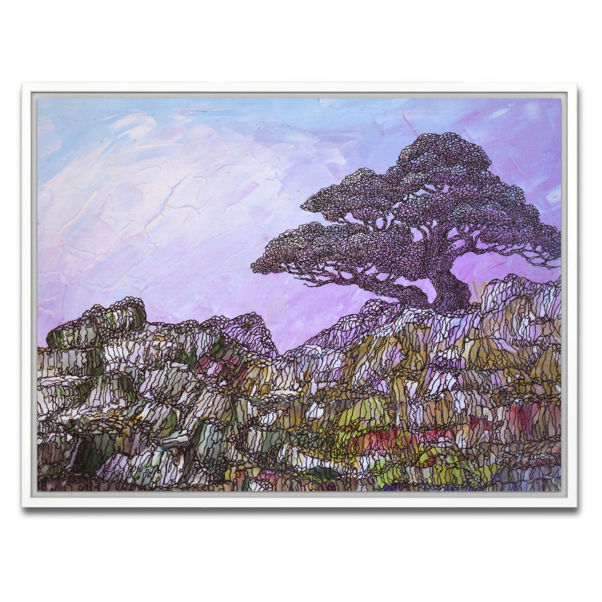 AUTO-MOCKUP WHITE | alone but undesperate | 1 Piece | White Framed Canvas | group=4x3