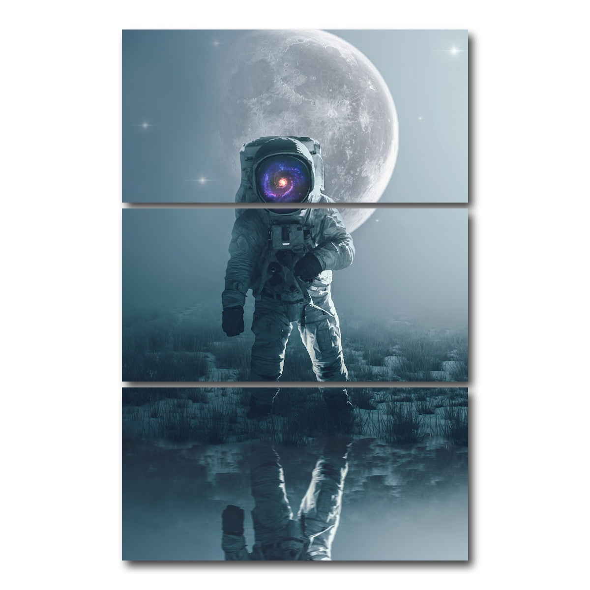 AUTO-MOCKUP WHITE | astronaut alone | 3 Piece | Gallery Wrap Canvas | group=12x24_stacked
