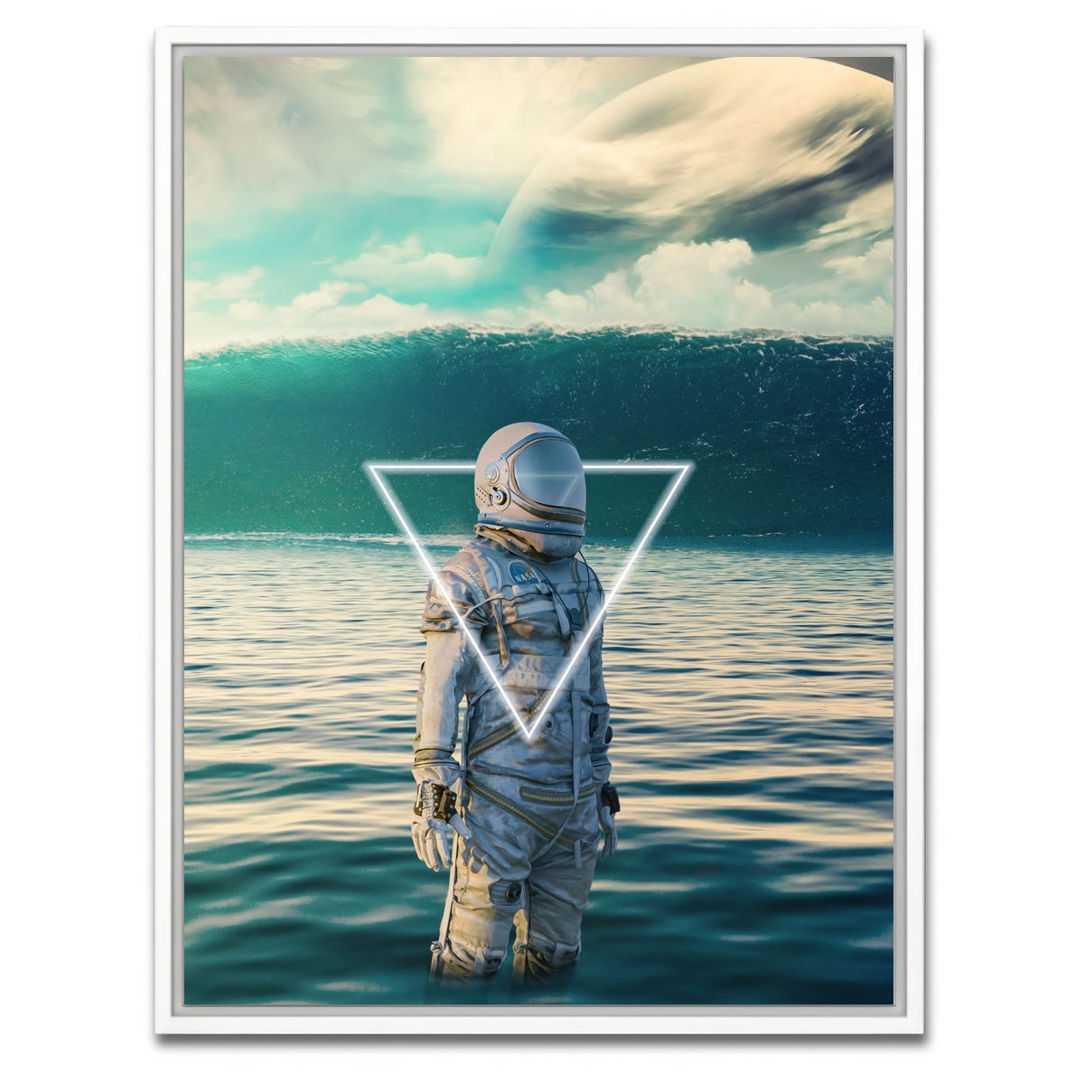 AUTO-MOCKUP WHITE | astronaut in water | 1 Piece | White Framed Canvas | group=3x4