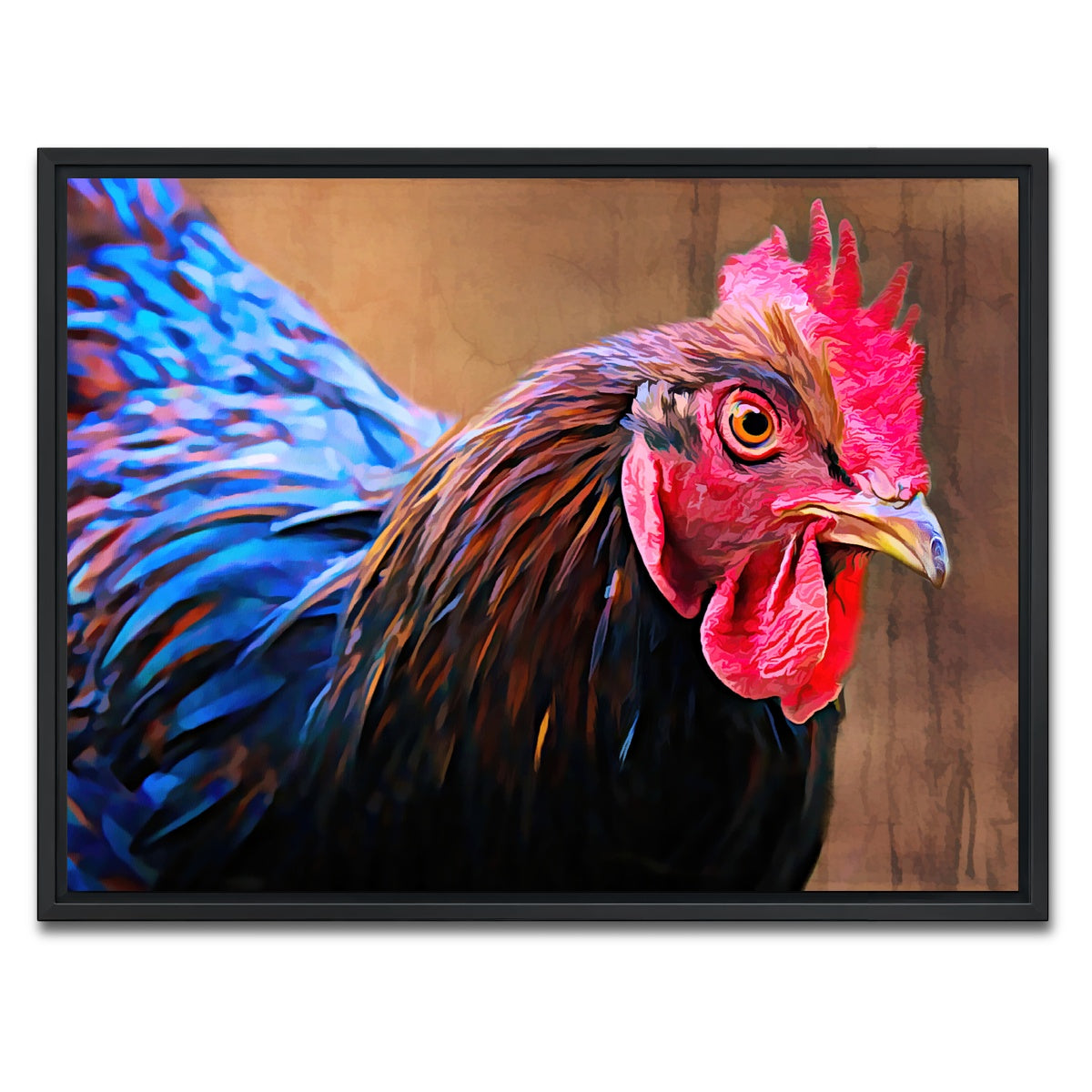 AUTO-MOCKUP WHITE | australorp chicken | 1 Piece | Black Framed Canvas | group=4x3