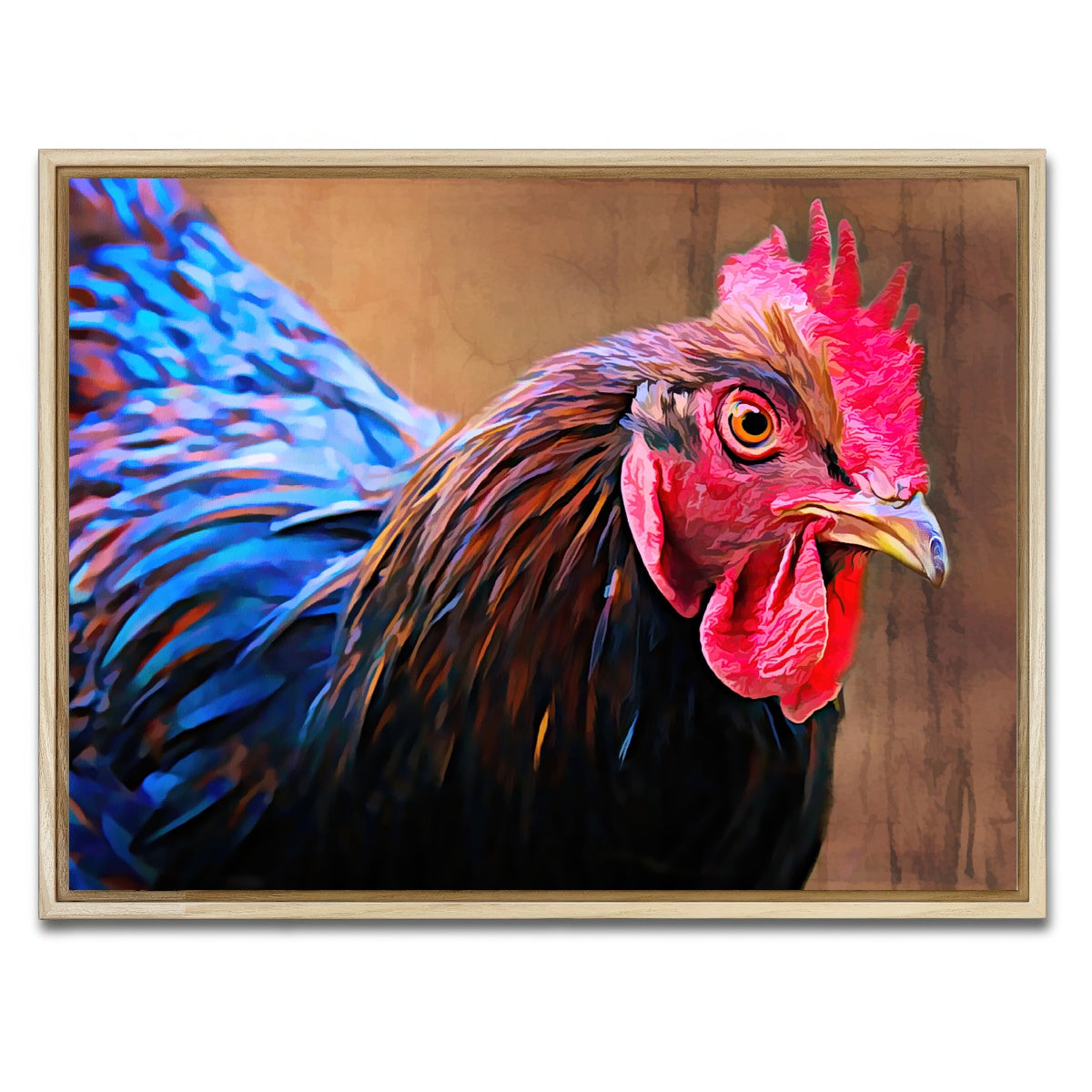 AUTO-MOCKUP WHITE | australorp chicken | 1 Piece | Natural Framed Canvas | group=4x3