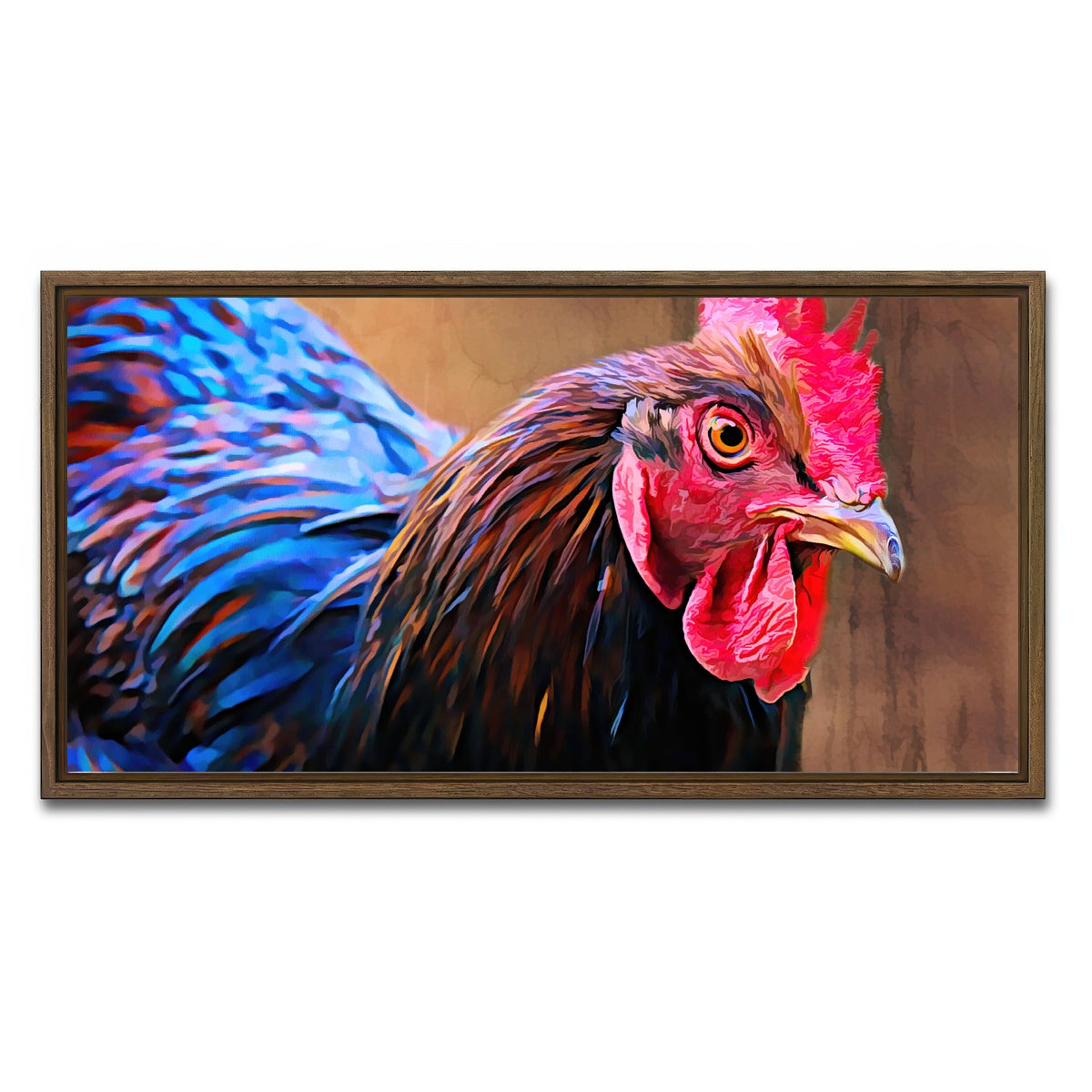 AUTO-MOCKUP WHITE | australorp chicken | 1 Piece | Walnut Framed Canvas | group=2x1