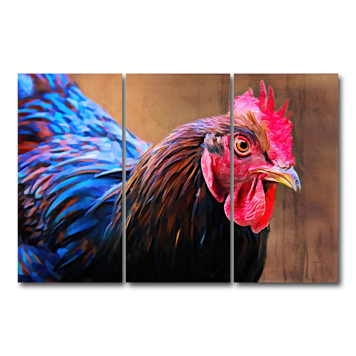 AUTO-MOCKUP WHITE | australorp chicken | 3 Piece | Gallery Wrap Canvas | group=12x24