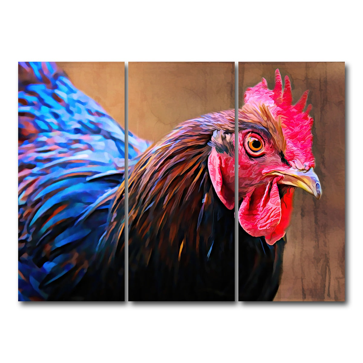 AUTO-MOCKUP WHITE | australorp chicken | 3 Piece | Gallery Wrap Canvas | group=8x18