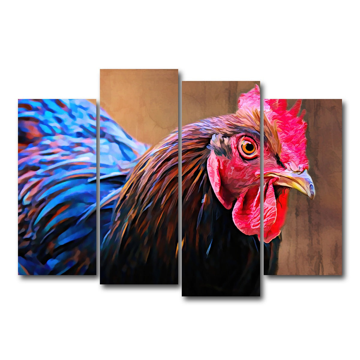AUTO-MOCKUP WHITE | australorp chicken | 4 Piece | Gallery Wrap Canvas | group=4_normal