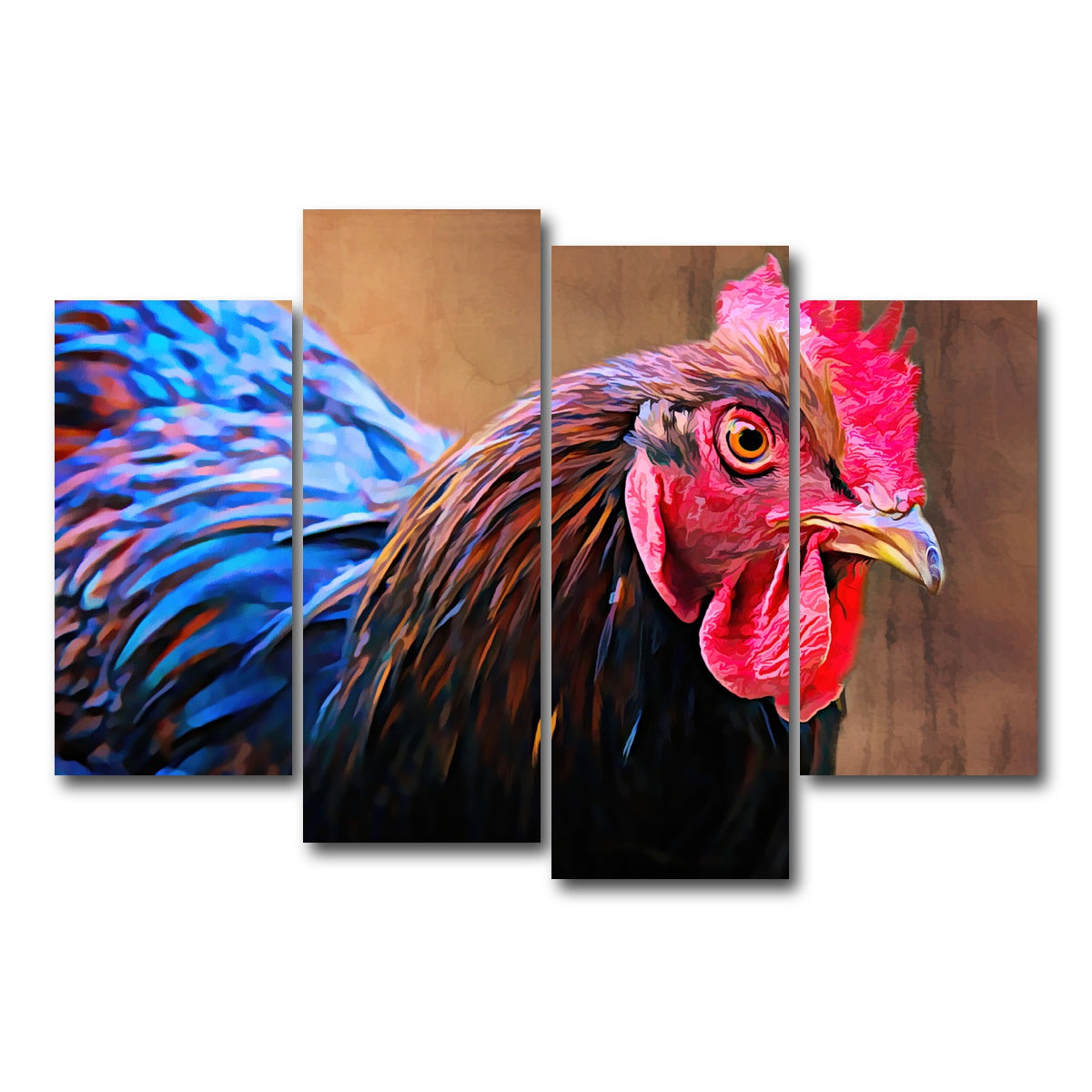 AUTO-MOCKUP WHITE | australorp chicken | 4 Piece | Gallery Wrap Canvas | group=4_short