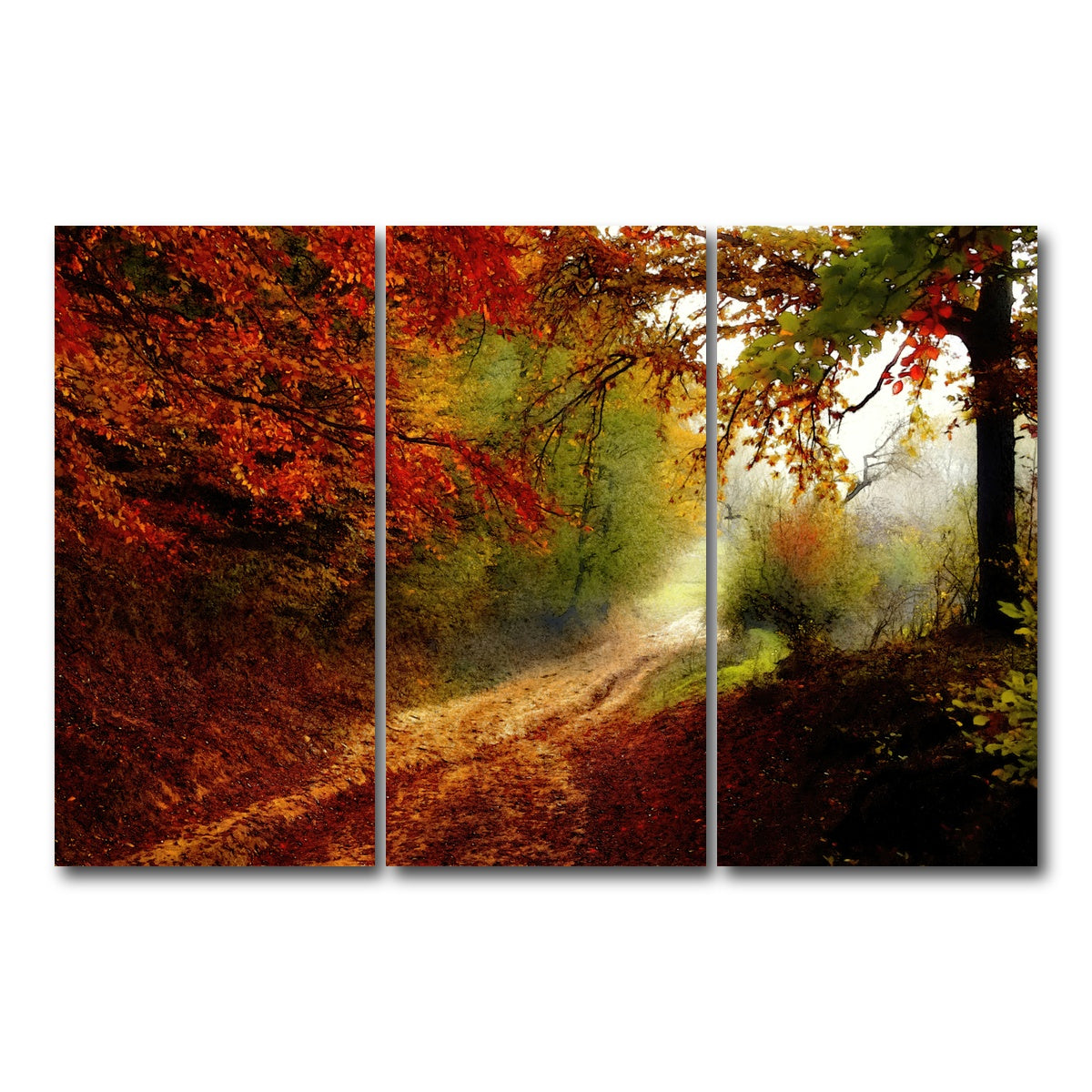 AUTO-MOCKUP WHITE | autumn forest edge | 3 Piece | Gallery Wrap Canvas | group=12x24