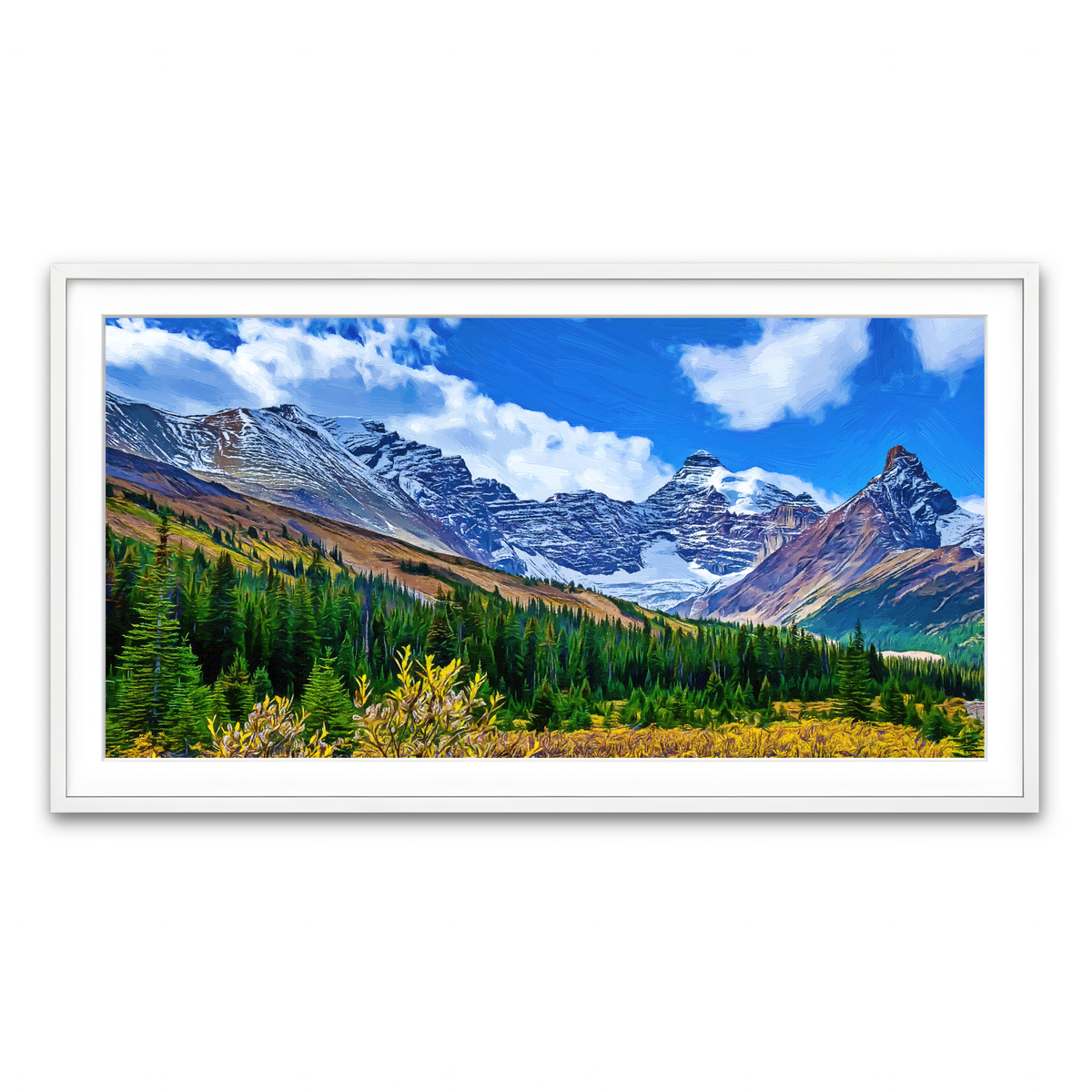 Framed Print 2x1 White
