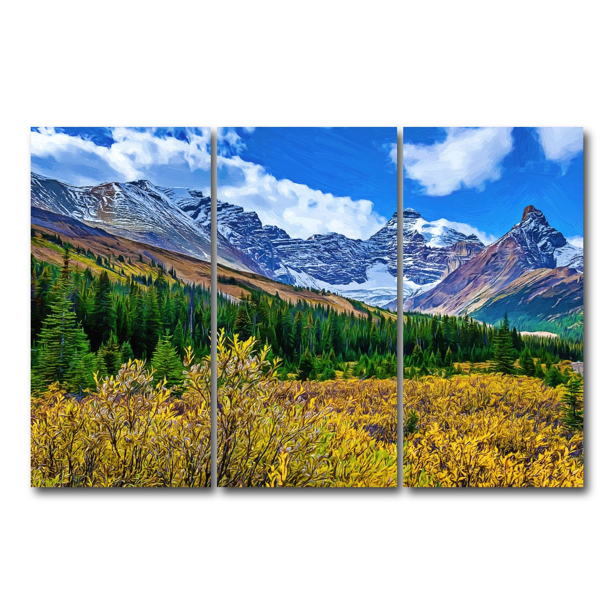 AUTO-MOCKUP WHITE | autumn mountains | 3 Piece | Gallery Wrap Canvas | group=12x24