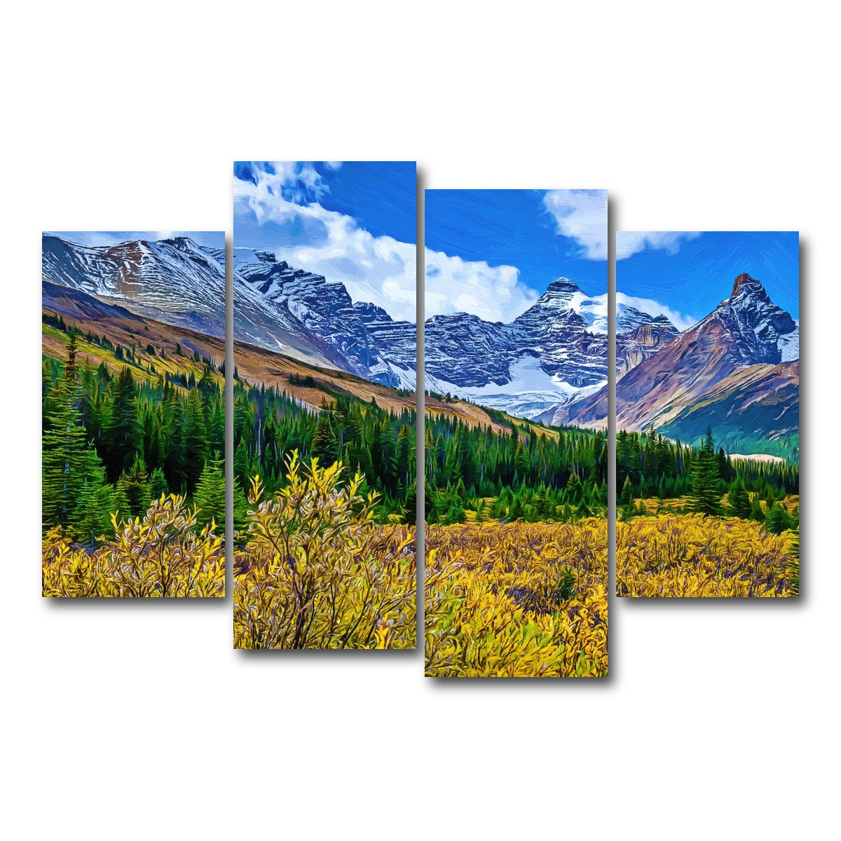 AUTO-MOCKUP WHITE | autumn mountains | 4 Piece | Gallery Wrap Canvas | group=4_short