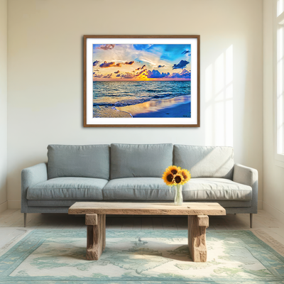 AUTO-MOCKUP ROOM | Azure Sunset Wall Art