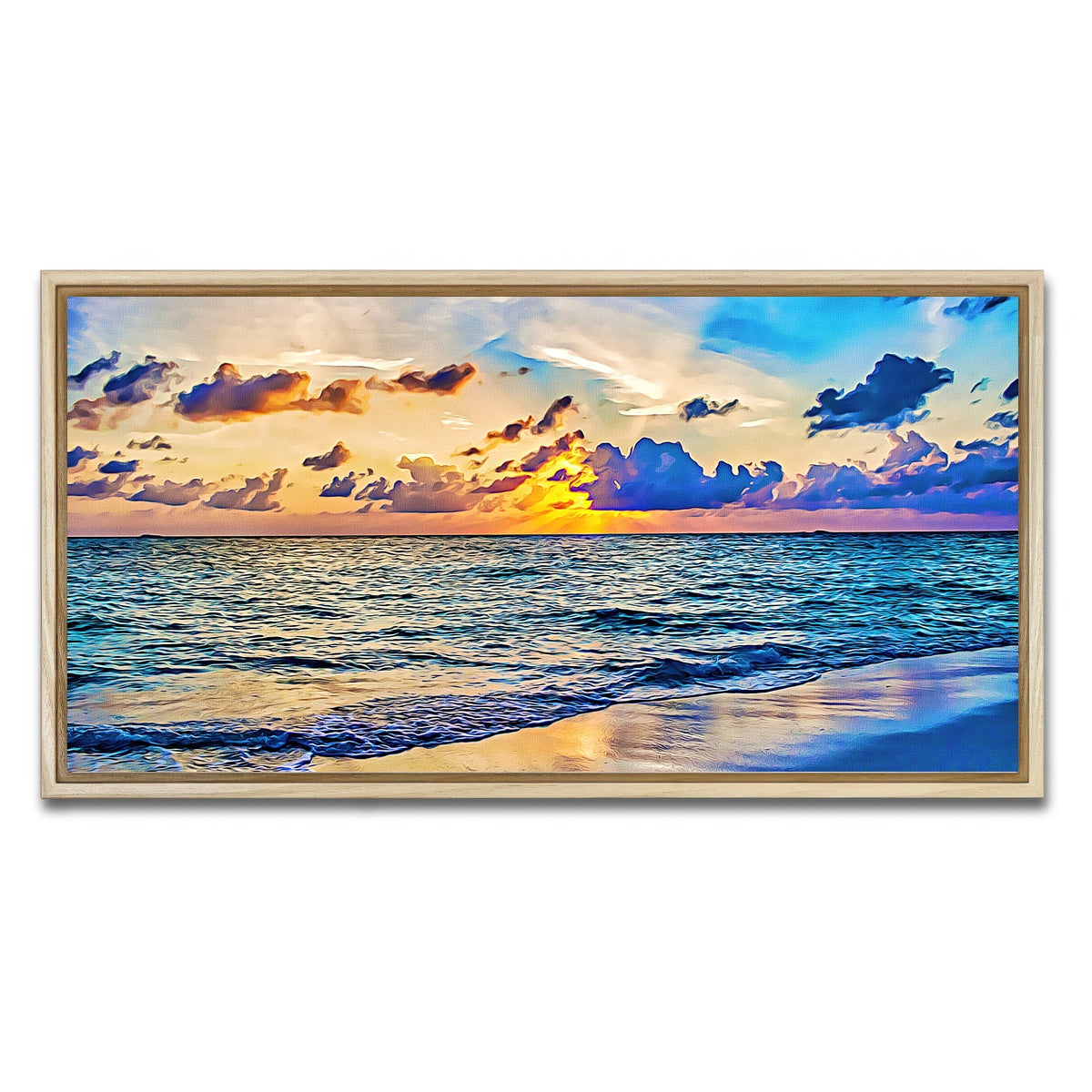 AUTO-MOCKUP WHITE | azure sunset | 1 Piece | Natural Framed Canvas | group=2x1