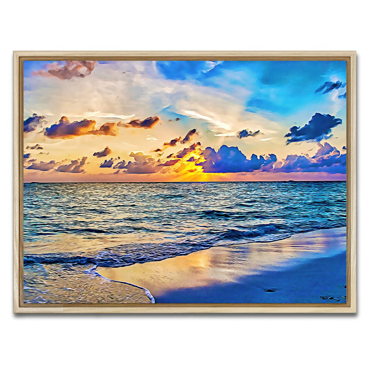 AUTO-MOCKUP WHITE | azure sunset | 1 Piece | Natural Framed Canvas | group=4x3