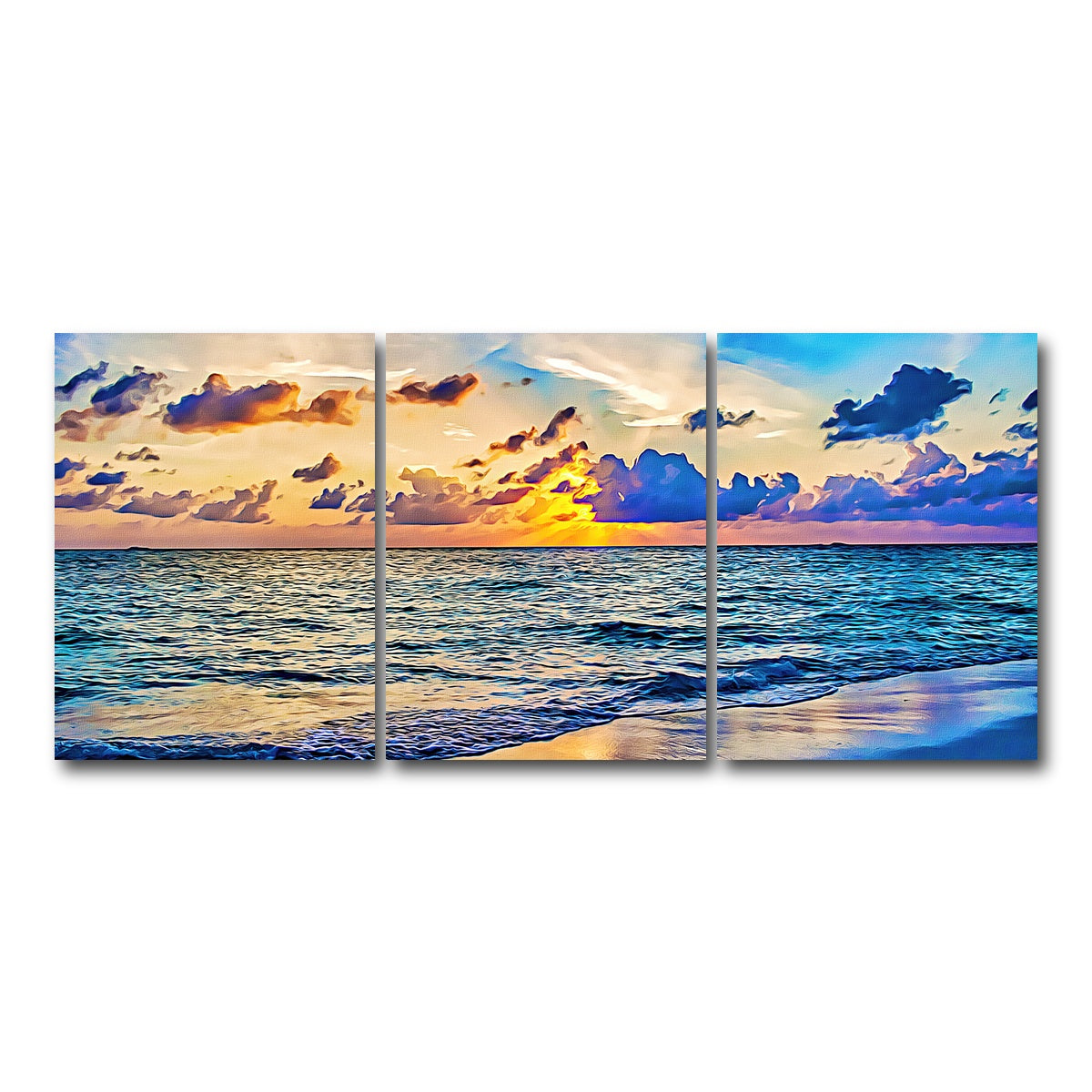 AUTO-MOCKUP WHITE | azure sunset | 3 Piece | Gallery Wrap Canvas | group=18x24