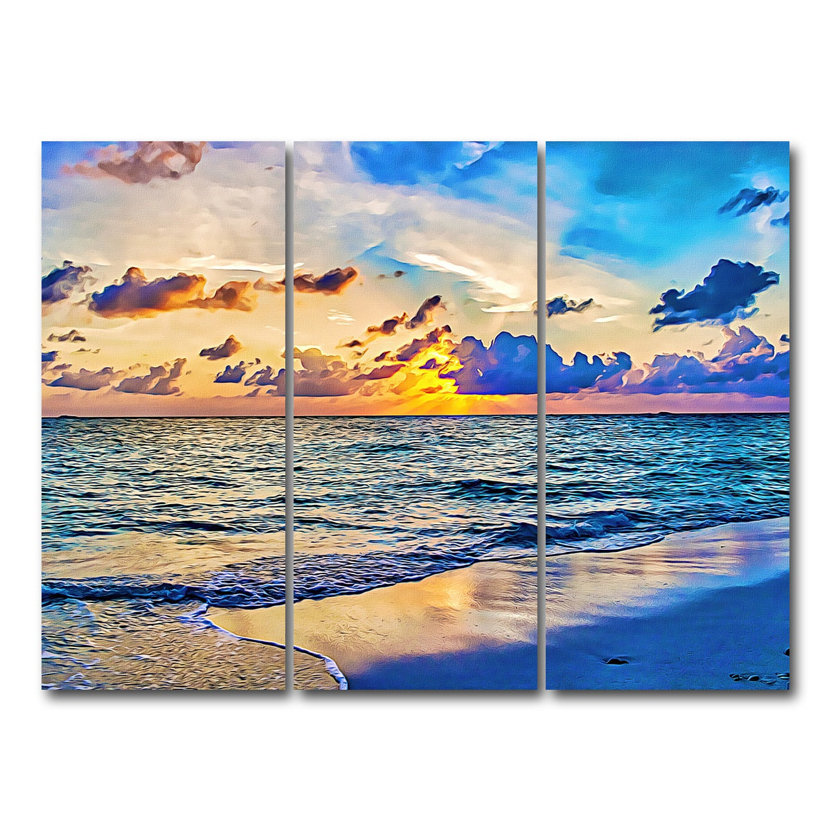 AUTO-MOCKUP WHITE | azure sunset | 3 Piece | Gallery Wrap Canvas | group=8x18