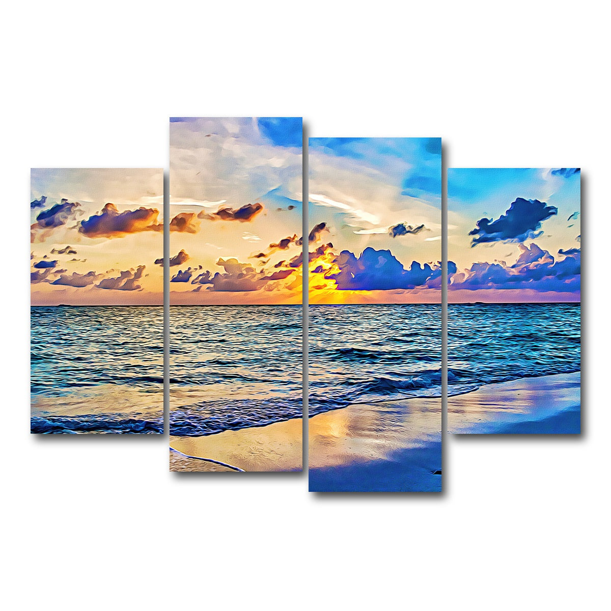 AUTO-MOCKUP WHITE | azure sunset | 4 Piece | Gallery Wrap Canvas | group=4_short