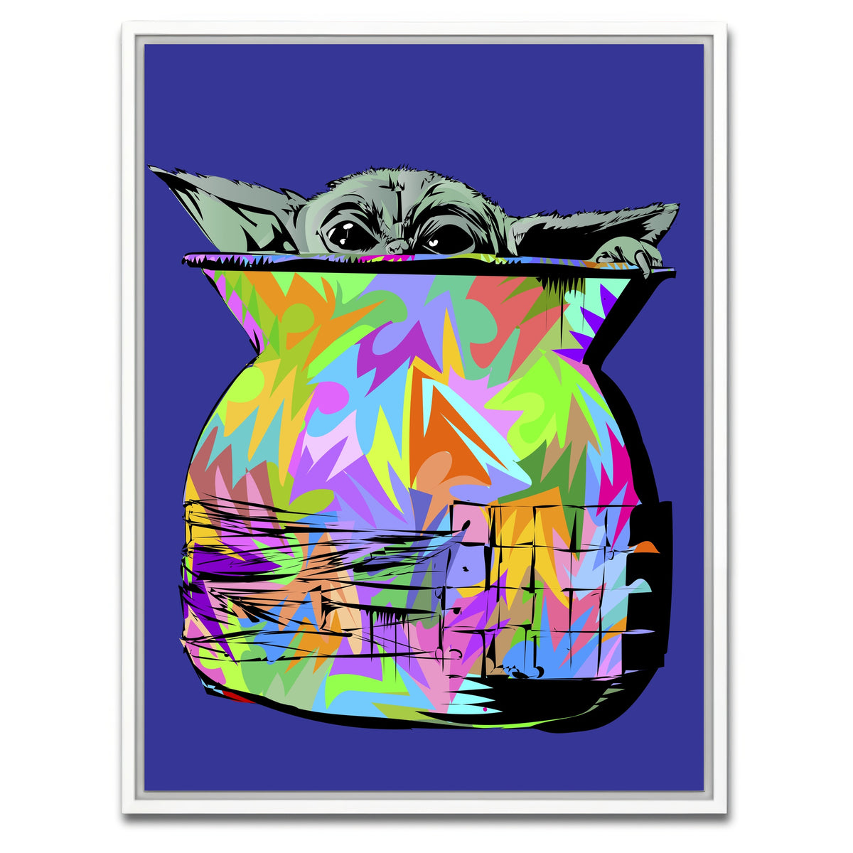 AUTO-MOCKUP WHITE | baby yoda | 1 Piece | White Framed Canvas | group=3x4