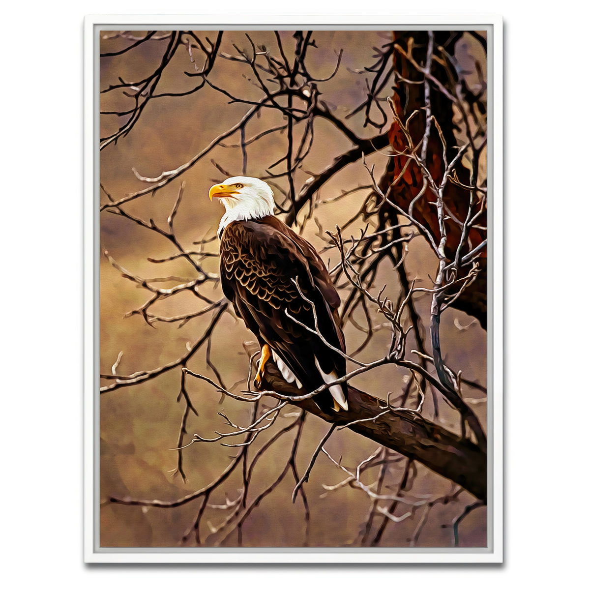 AUTO-MOCKUP WHITE | bald eagle | 1 Piece | White Framed Canvas | group=3x4
