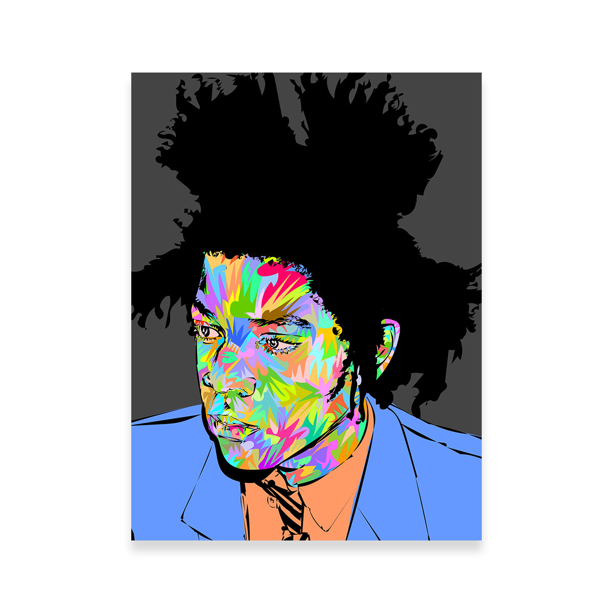 Basquiat in Blue Wall Art