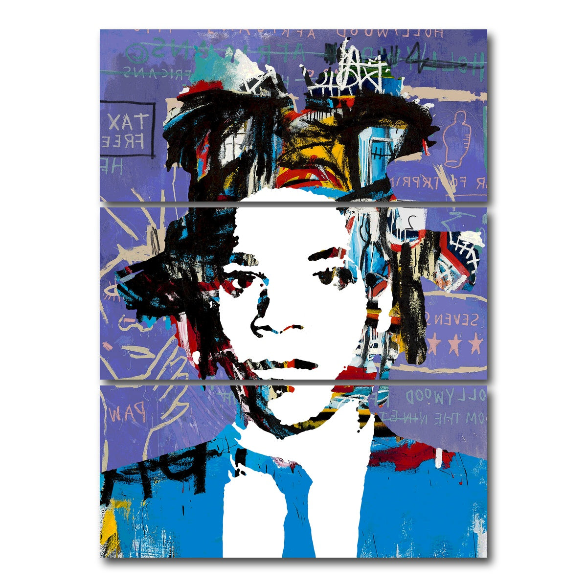 AUTO-MOCKUP WHITE | basquiat | 3 Piece | Gallery Wrap Canvas | group=8x18_stacked