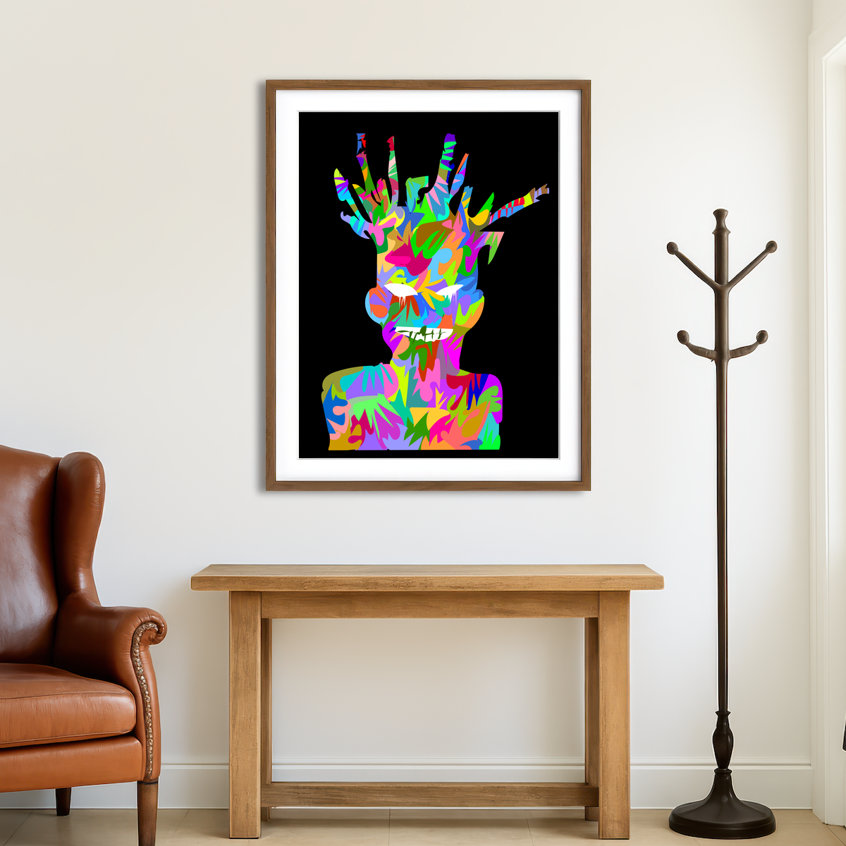 AUTO-MOCKUP ROOM | Basquiat Self Portrait Wall Art