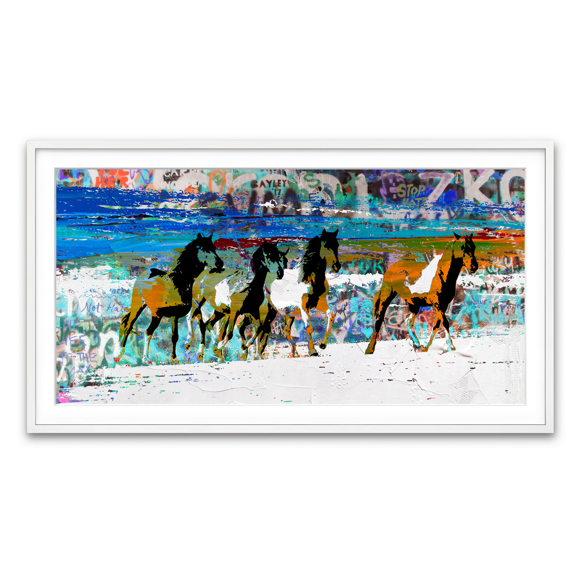 Framed Print 2x1 White