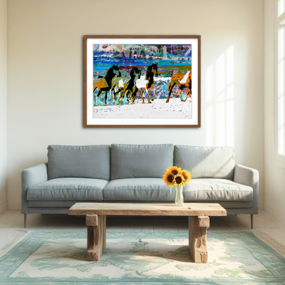 AUTO-MOCKUP ROOM | Beach Horses 3 Wall Art