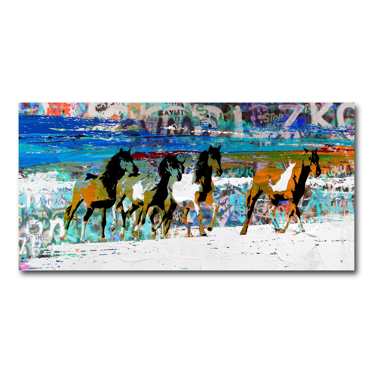 AUTO-MOCKUP WHITE | beach horses 3 | 1 Piece | Gallery Wrap Canvas | group=2x1