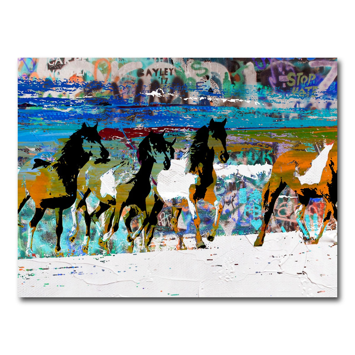 AUTO-MOCKUP WHITE | beach horses 3 | 1 Piece | Gallery Wrap Canvas | group=4x3