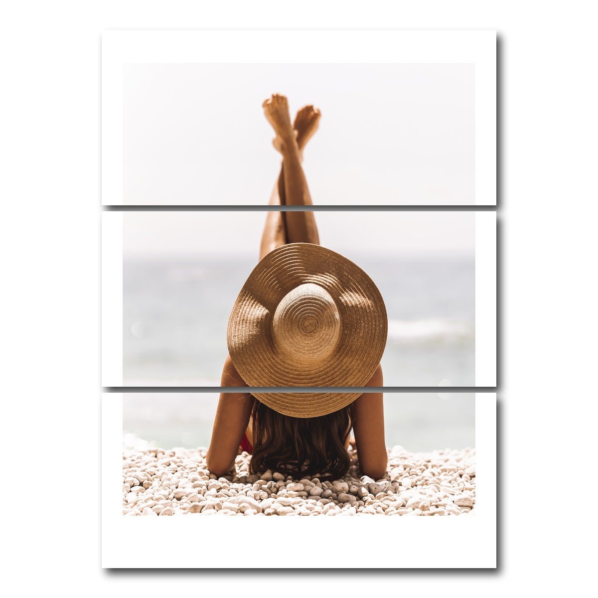 AUTO-MOCKUP WHITE | beach pose | 3 Piece | Gallery Wrap Canvas | group=8x18_stacked