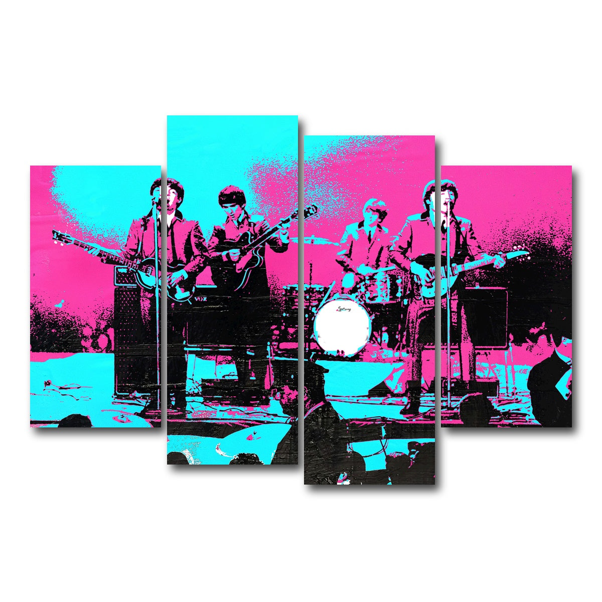 AUTO-MOCKUP WHITE | beatles dc coliseum | 4 Piece | Gallery Wrap Canvas | group=4_short