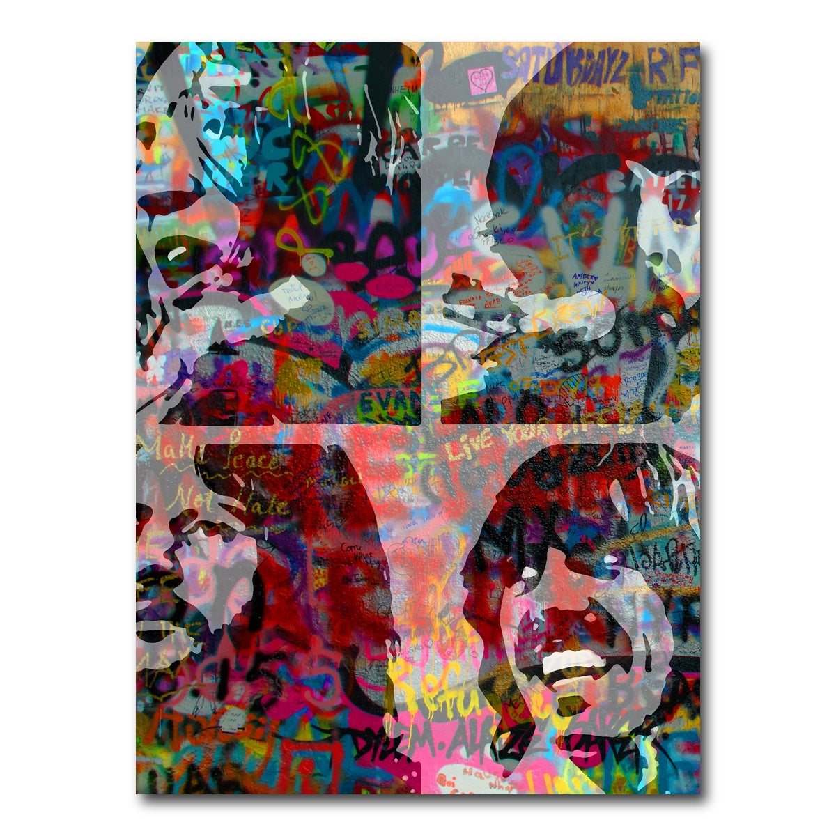 AUTO-MOCKUP WHITE | beatles heavy graffiti | 1 Piece | Gallery Wrap Canvas | group=3x4