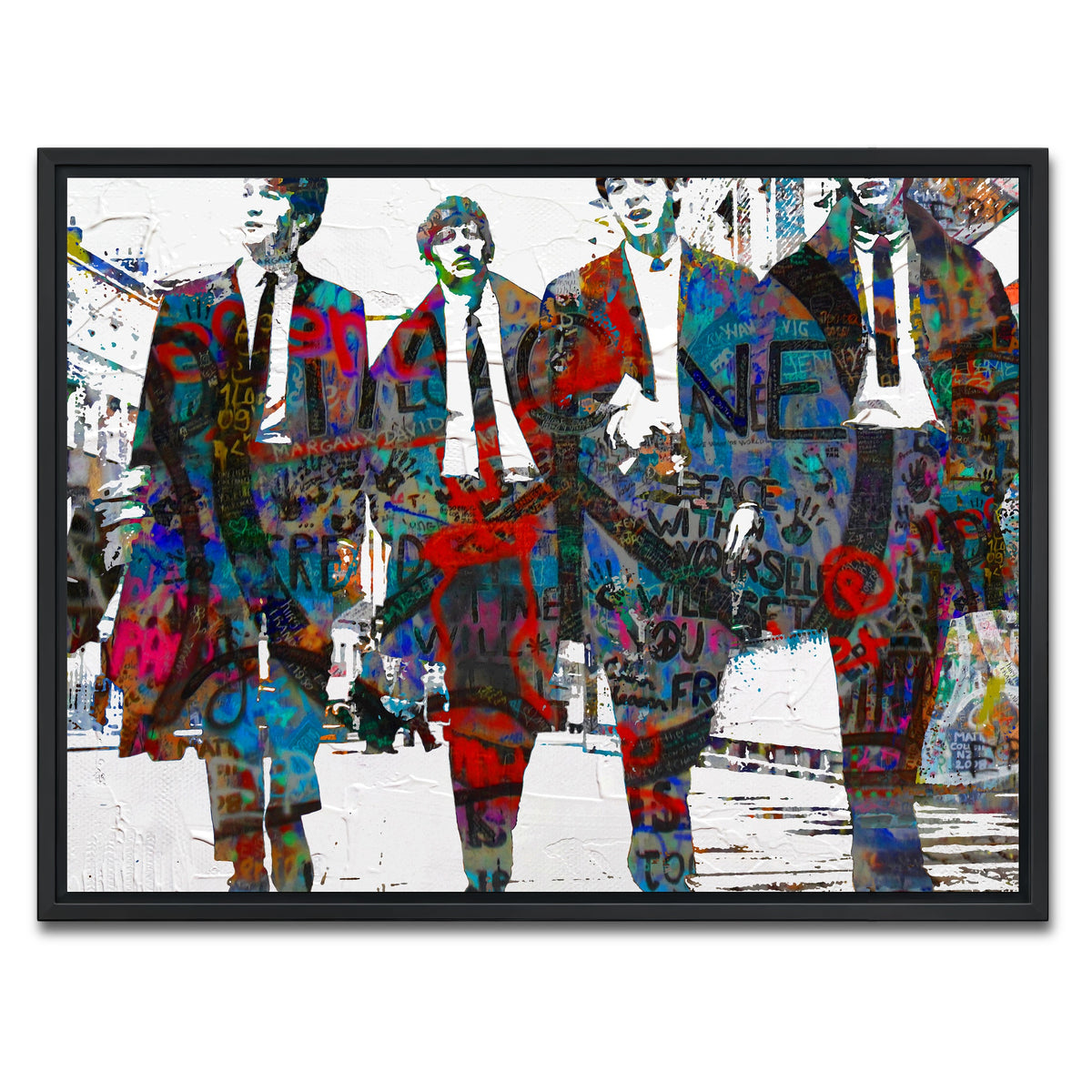 AUTO-MOCKUP WHITE | beatles imagine peace | 1 Piece | Black Framed Canvas | group=4x3