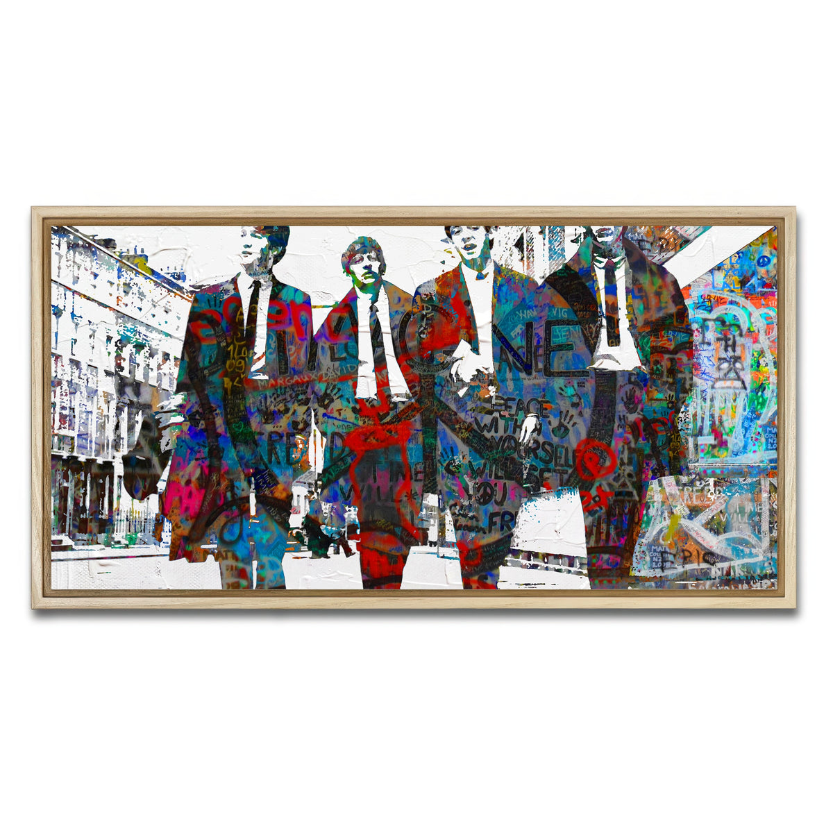 AUTO-MOCKUP WHITE | beatles imagine peace | 1 Piece | Natural Framed Canvas | group=2x1