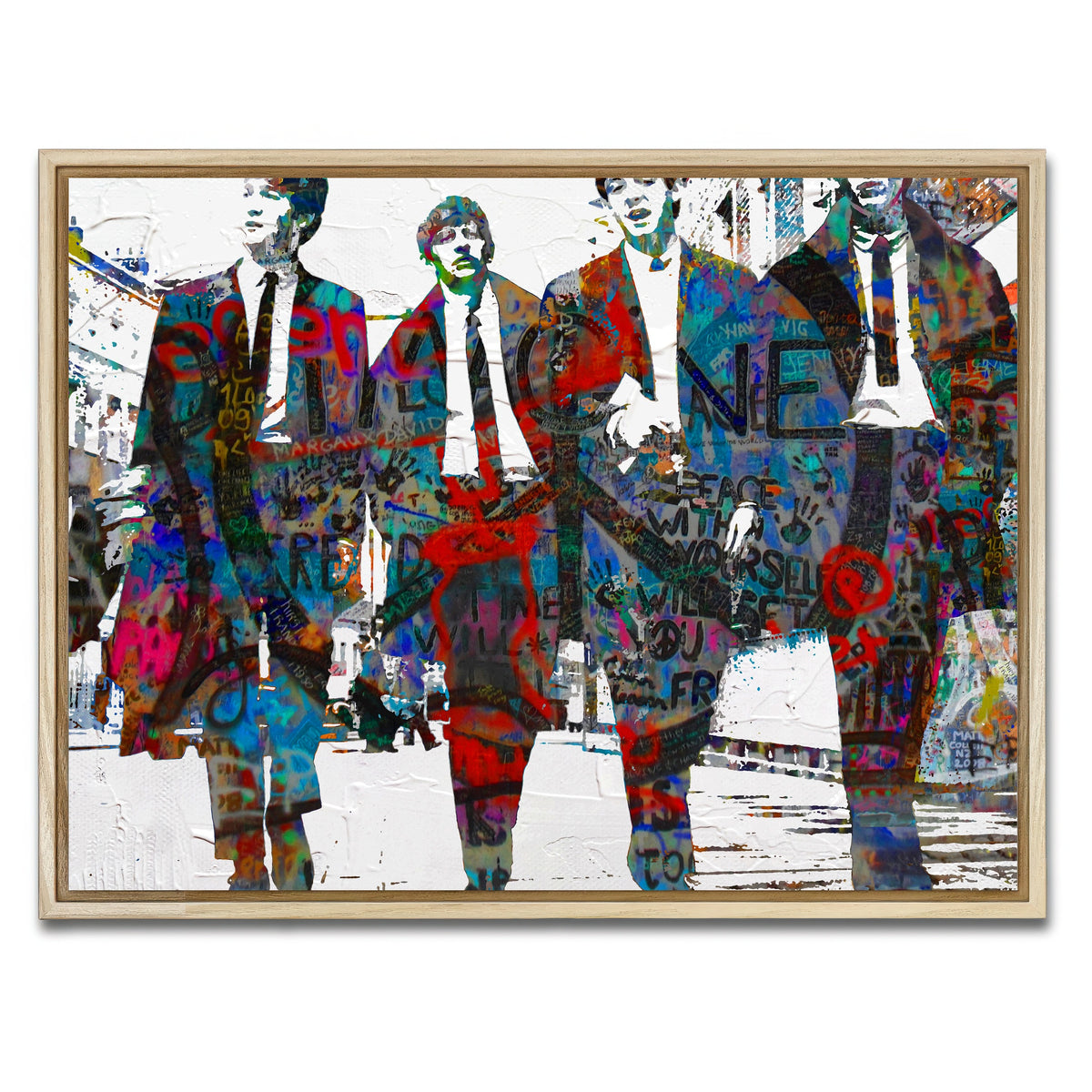 AUTO-MOCKUP WHITE | beatles imagine peace | 1 Piece | Natural Framed Canvas | group=4x3