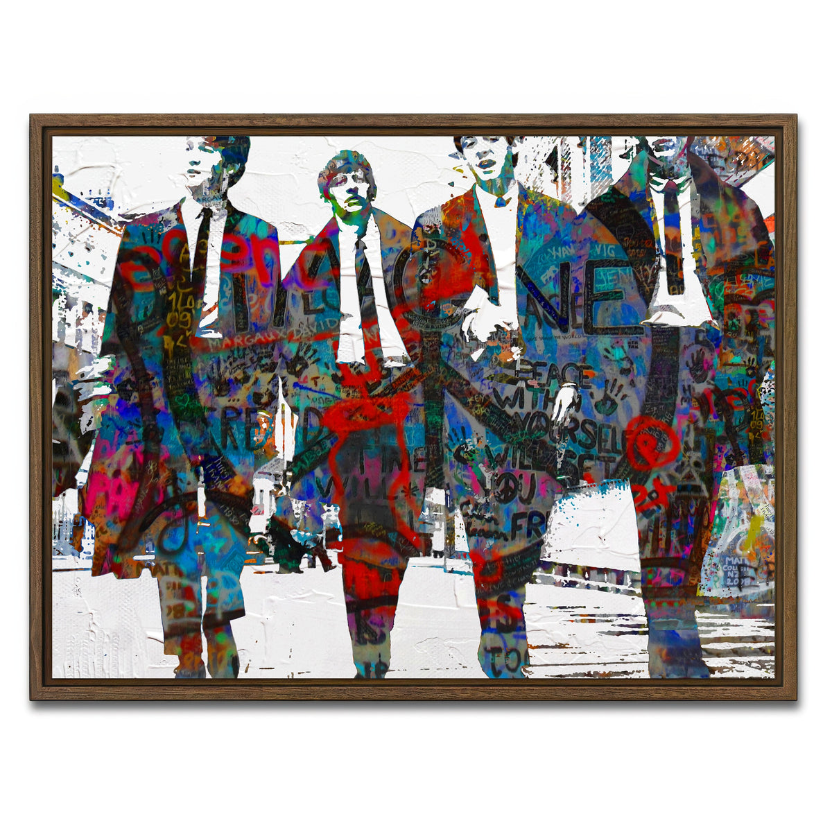 AUTO-MOCKUP WHITE | beatles imagine peace | 1 Piece | Walnut Framed Canvas | group=4x3
