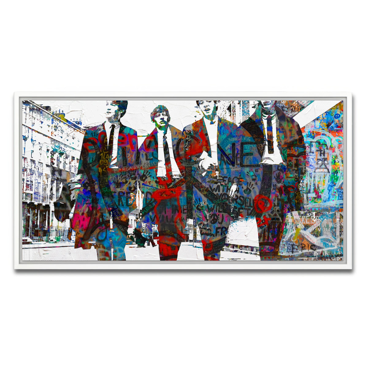AUTO-MOCKUP WHITE | beatles imagine peace | 1 Piece | White Framed Canvas | group=2x1