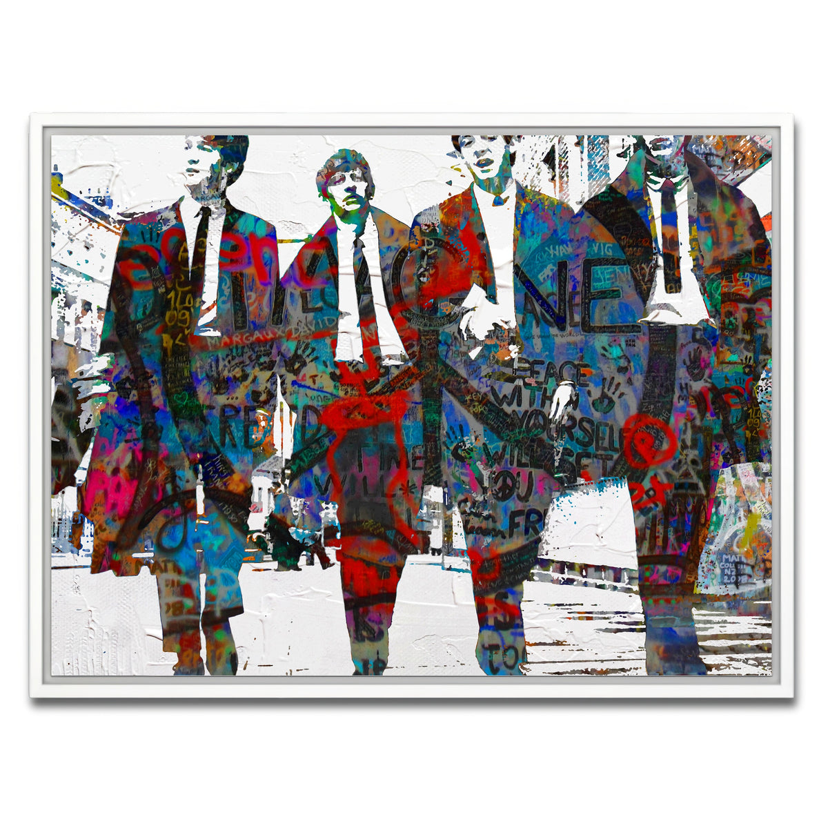 AUTO-MOCKUP WHITE | beatles imagine peace | 1 Piece | White Framed Canvas | group=4x3