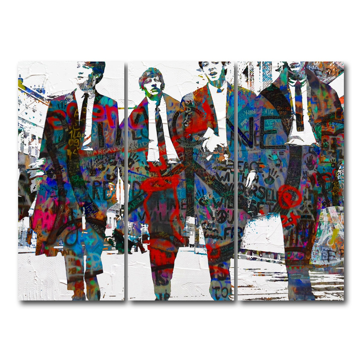 AUTO-MOCKUP WHITE | beatles imagine peace | 3 Piece | Gallery Wrap Canvas | group=8x18