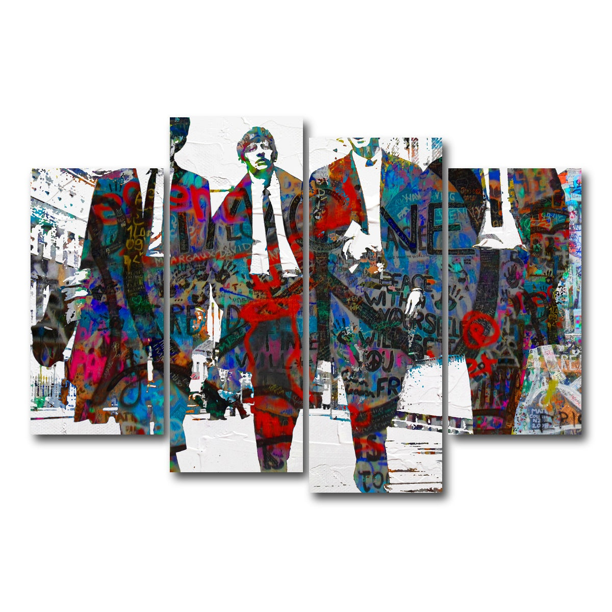 AUTO-MOCKUP WHITE | beatles imagine peace | 4 Piece | Gallery Wrap Canvas | group=4_short