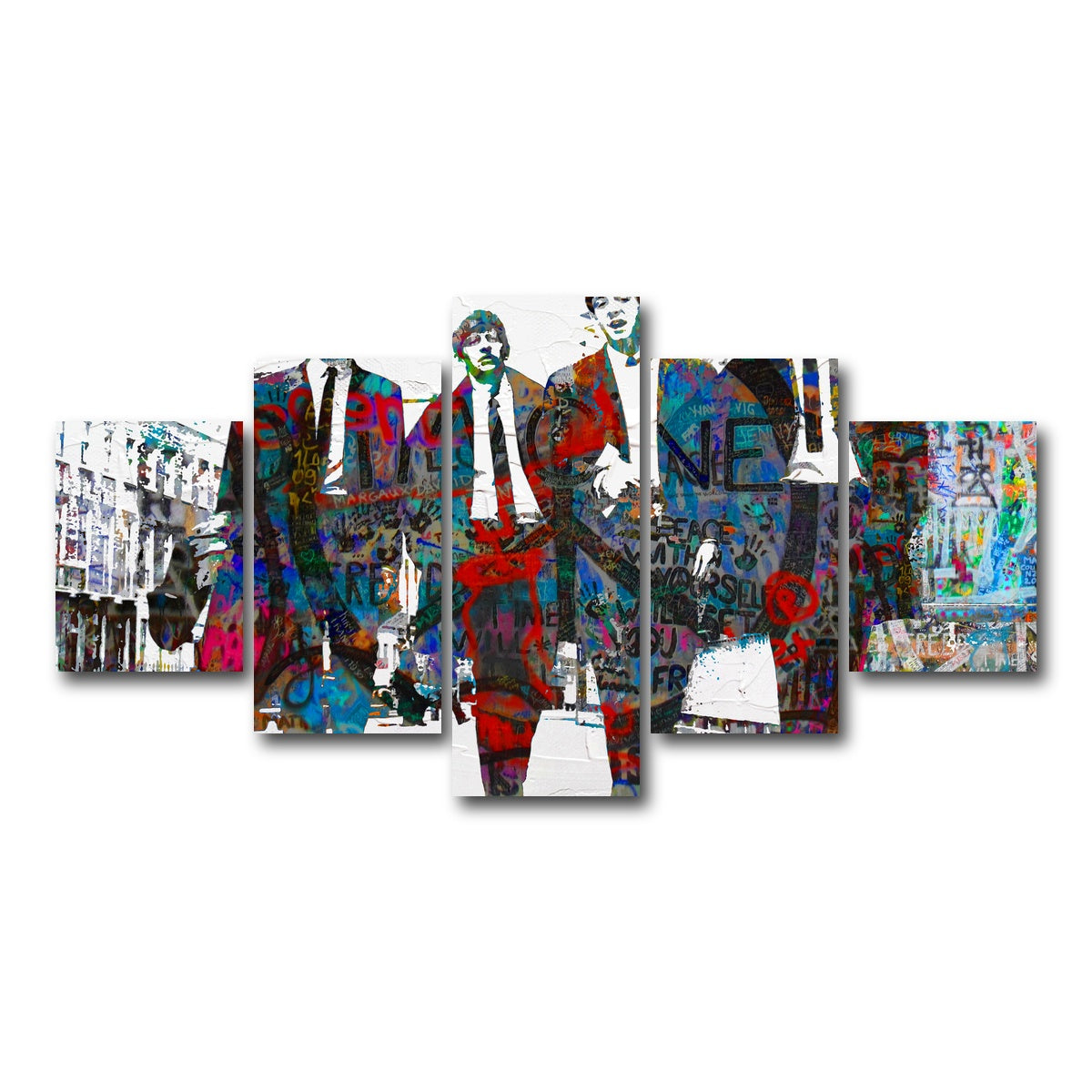AUTO-MOCKUP WHITE | beatles imagine peace | 5 Piece | Gallery Wrap Canvas | group=5_short