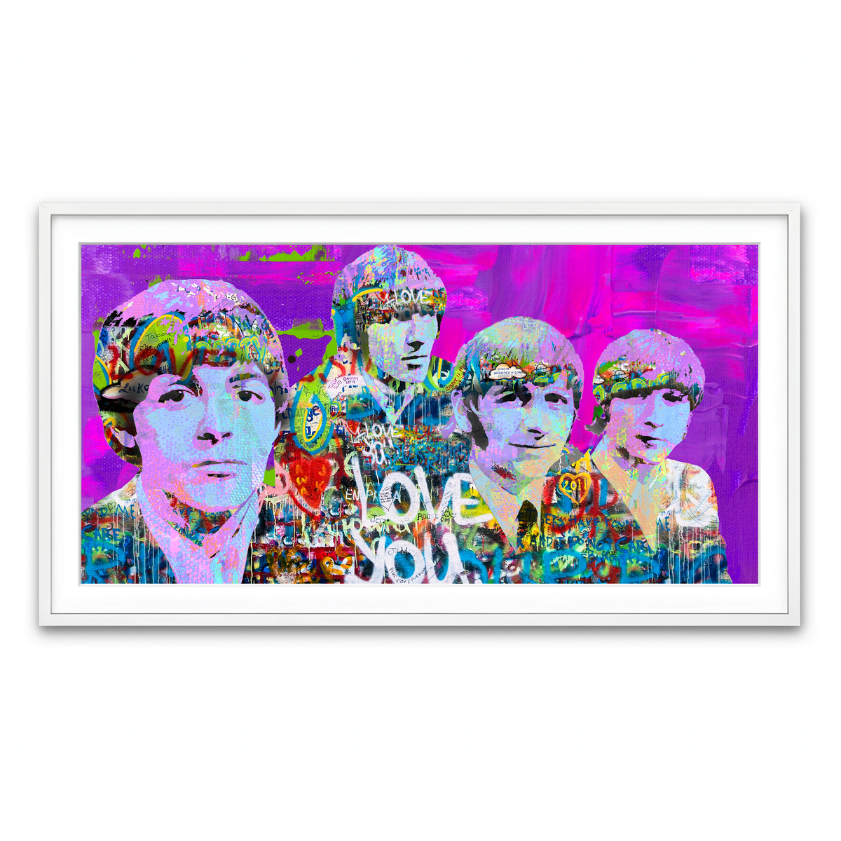 Framed Print 2x1 White