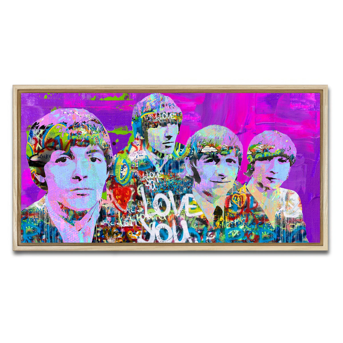 AUTO-MOCKUP WHITE | beatles love you | 1 Piece | Natural Framed Canvas | group=2x1