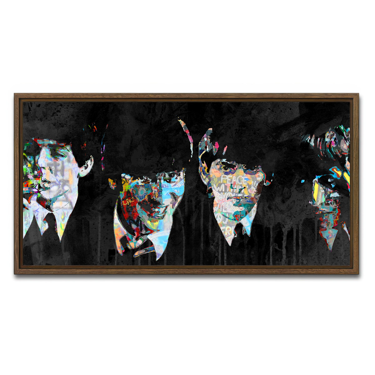 AUTO-MOCKUP WHITE | beatles peace within | 1 Piece | Walnut Framed Canvas | group=2x1