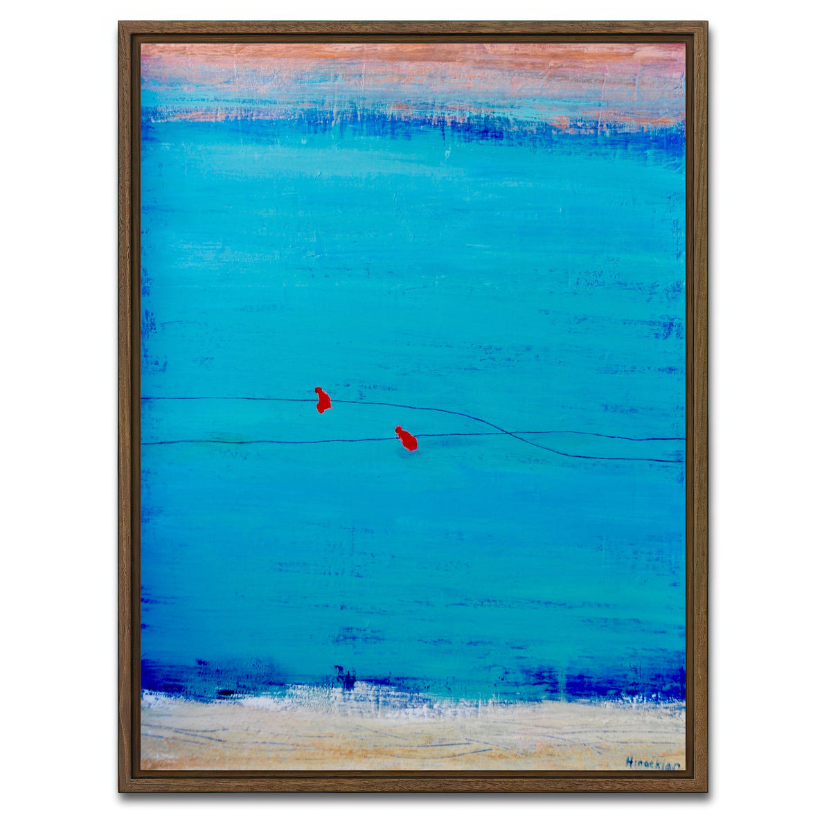 AUTO-MOCKUP WHITE | birds on wire | 1 Piece | Walnut Framed Canvas | group=3x4