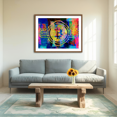 AUTO-MOCKUP ROOM | Bitcoin Wall Art