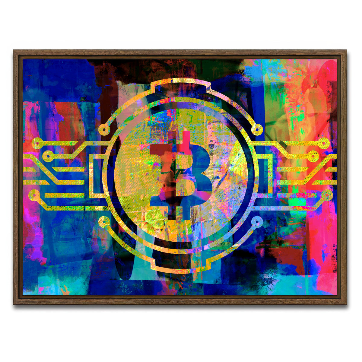 AUTO-MOCKUP WHITE | bitcoin | 1 Piece | Walnut Framed Canvas | group=4x3