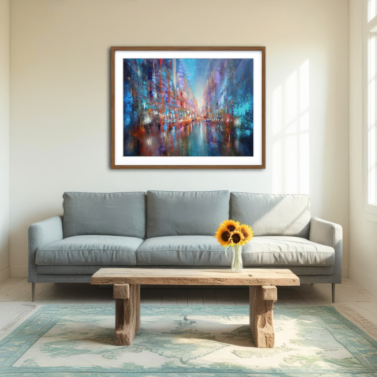 AUTO-MOCKUP ROOM | Blue City Wall Art