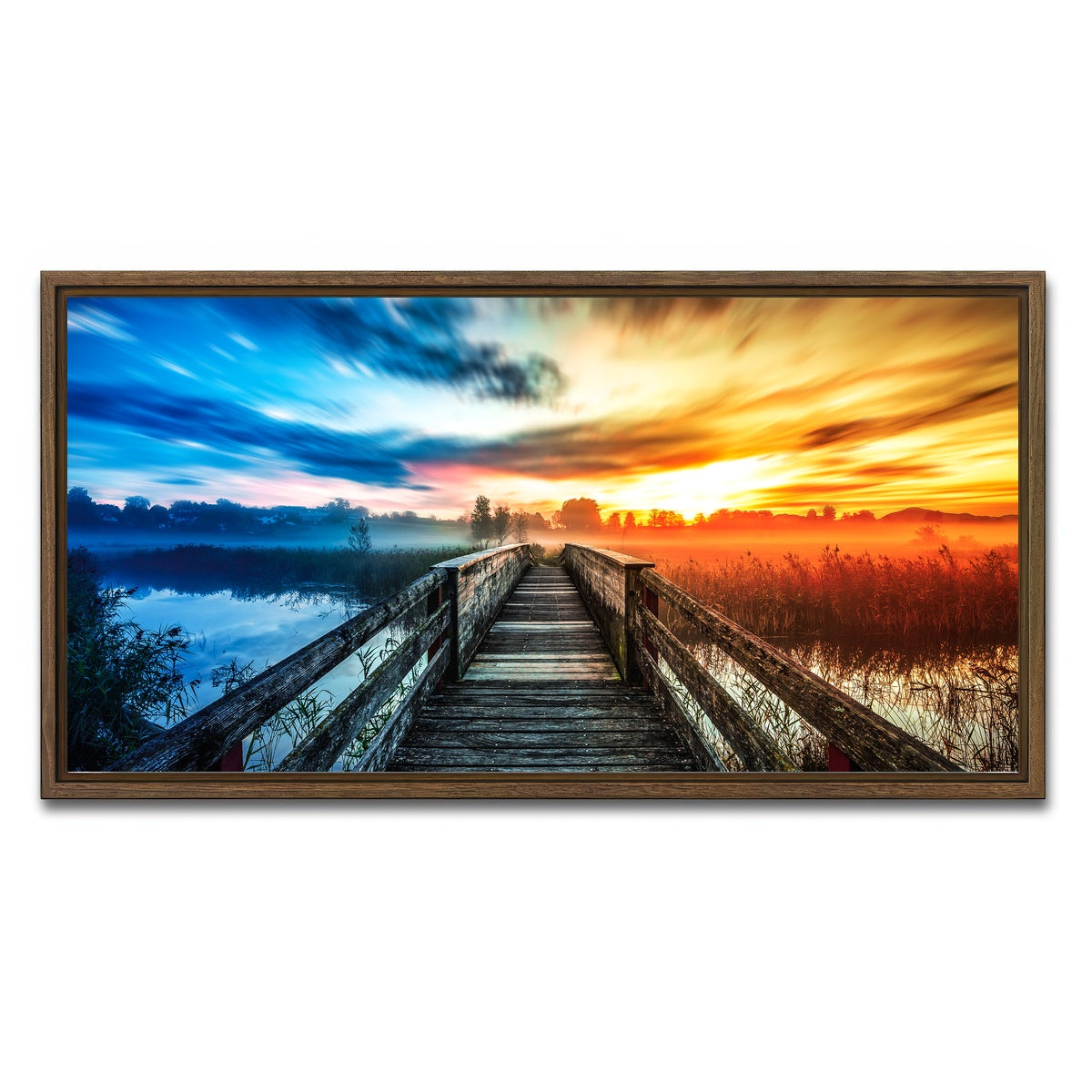 AUTO-MOCKUP WHITE | boardwalk colors | 1 Piece | Walnut Framed Canvas | group=2x1