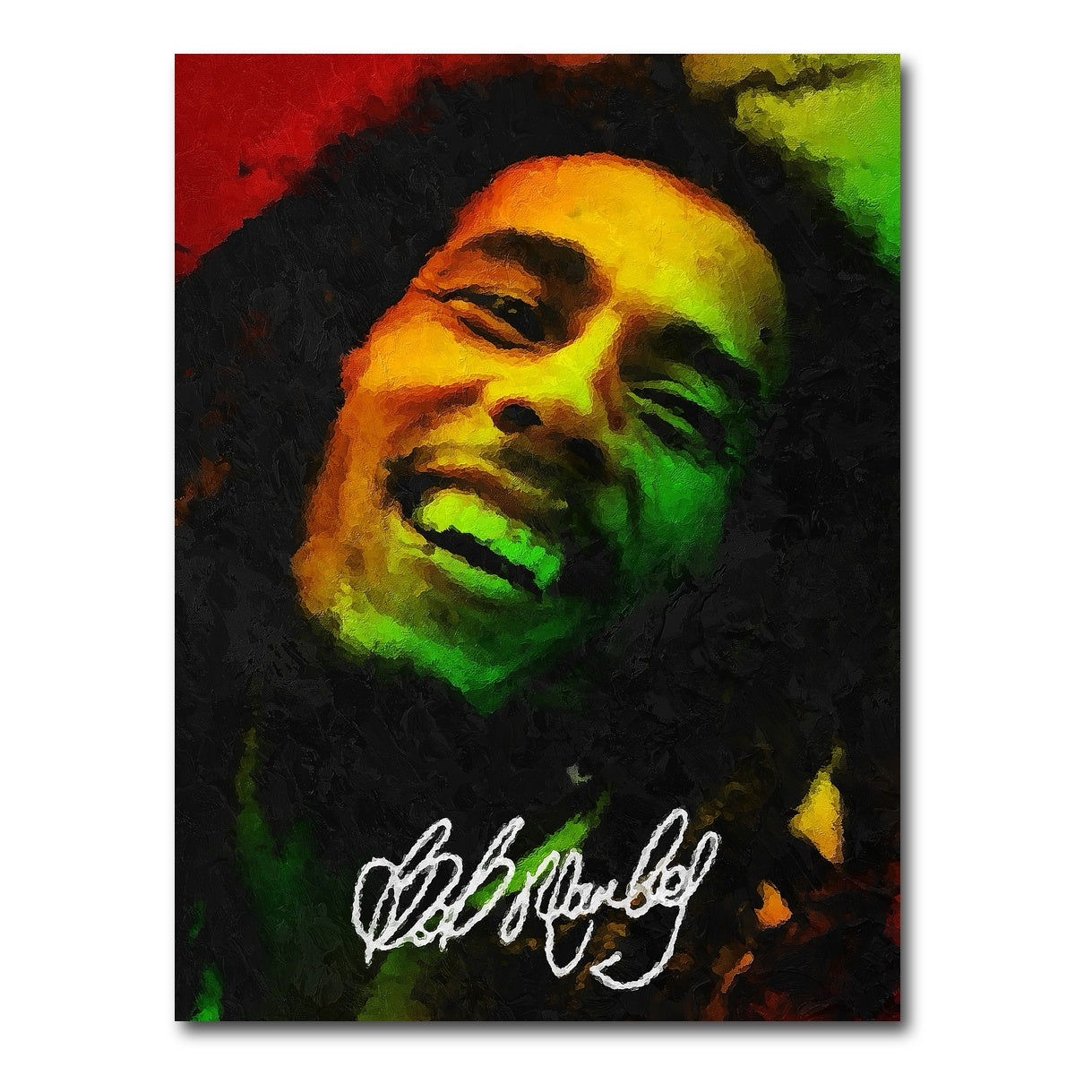 AUTO-MOCKUP WHITE | bob marley painting | 1 Piece | Gallery Wrap Canvas | group=3x4